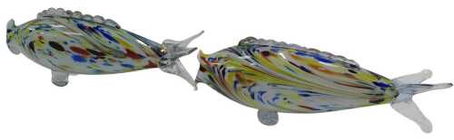 Two Murano glass fish, both 33cm long.