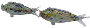 Two Murano glass fish, both 33cm long.