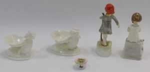 Two Royal Worcester porcelain figures, modelled as Thursday's Child Has Far To Go and Saturday's... - 2