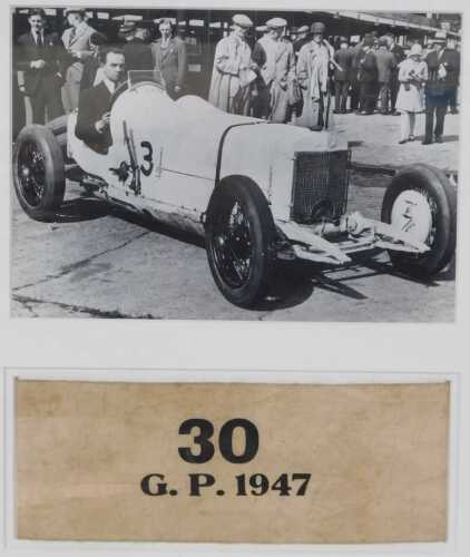 A 1947 Swiss Grand Prix Pit Attendant armband, 8th June, former property of Ken Richardson,...
