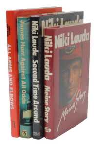 Formula 1 and motorsport autobiographies, including Niki Lauda Mein Story, Niki Lauda Second...