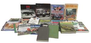 Motor sport books, hardback and paperback, including BRM interest, Fangio, Bette Hill, Innes...