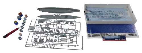 A Revell HMS King George V battleship, 1:570 scale, and an Airfix model kit of HMS Ark Royal,...