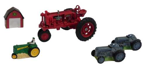 A McCormick Deering F20 Farmall tractor, 1:6 scale, together with Border Fine Arts A3933 Fergie...