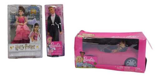 A Barbie Groom Ken, a Mattel Wizarding World Harry Potter Hermione Granger Yule Ball, and a...