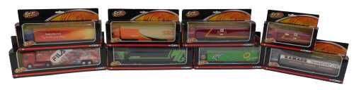 Corgi Wheelz diecast tractors and trailers, including TY87018 DAF 95 and curtain side Ramage,...