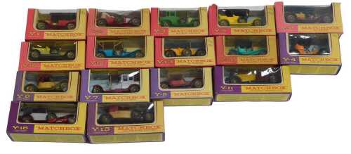 Matchbox Models of Yesteryear diecast, including Y13 1911 Daimler, Y9 1912 Simplex, Y12 1909...
