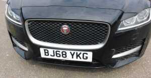 A Jaguar XF 2.0l R Sport four-door saloon, Registration BJ68 7KG, 8592 recorded miles, black,... - 2