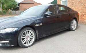 A Jaguar XF 2.0l R Sport four-door saloon, Registration BJ68 7KG, 8592 recorded miles, black,... - 3
