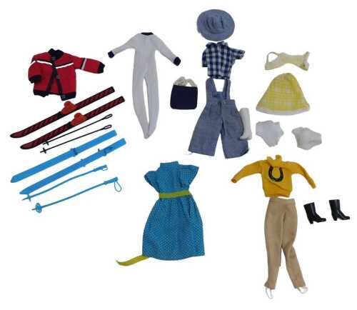 Pedigree Sindy clothes and accessories, including 44310 Pedigree Sindy Country Cousins dungarees,...