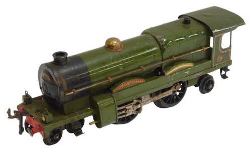 A Hornby O gauge clockwork locomotive, 4-4-2, with Flying Scotsman name plates. (AF)