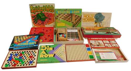 Various games, including Parkers Holly Hobby Wishing Well Game, Spear's Weaving Loom,...