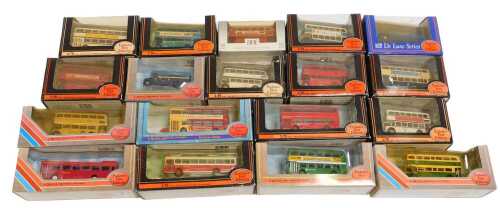 Exclusive First Editions by Gilbow diecast buses, including 16404 AEC roof box RT London...