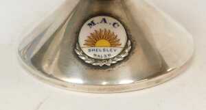 Raymond Mays interest. An Edward VIII planished silver trophy dish, the conical bowl over a... - 2