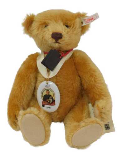 A Steiff Teddy Bear, blonde, 28cm, Margaret Steiff 150th Aniversary Bear 1847-1997