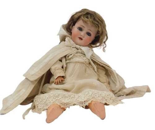 A Porzellanfabrik Burggrub German doll, No. 190, with clothing, etc.