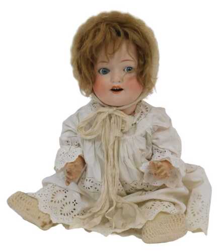 A German bisque headed doll, marked for Koppelsdorf and Germany.