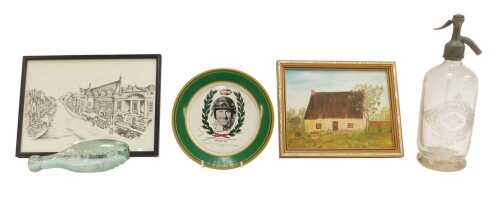 A Champion Spark Plugs enamel plate, by IFMetal of Paris, with image of Graham Hill to the...