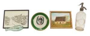 A Champion Spark Plugs enamel plate, by IFMetal of Paris, with image of Graham Hill to the...