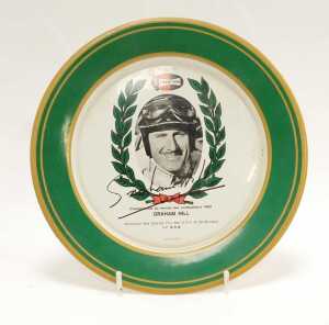 A Champion Spark Plugs enamel plate, by IFMetal of Paris, with image of Graham Hill to the... - 4