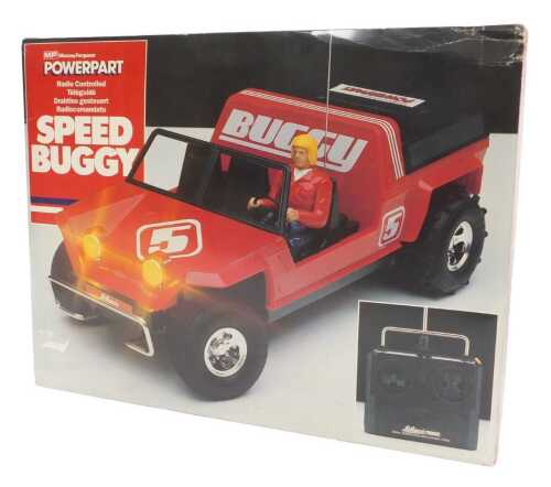 A Massey Ferguson Power Part radio controlled speed buggy, boxed.