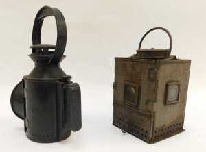 A British Rail Midland railway lamp, and a London Midland and Scotland Railway lamp. (2) - 2