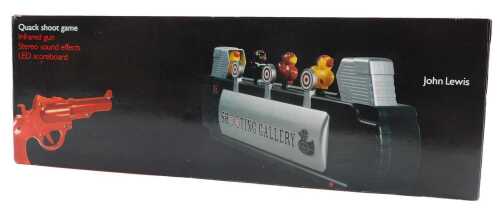 A John Lewis Quack Shoot Game, with infra-red gun, stereo sound effects, and LED scoreboard, boxed.