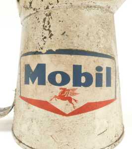 Two Mobil oil jugs, one litre and one pint. - 5