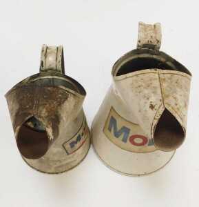 Two Mobil oil jugs, one litre and one pint. - 7