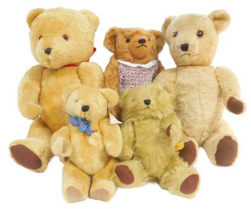 A Deans Ragbook limited edition bear, wearing female clothing, 39cm high, a further large Deans...