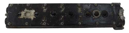 A BRM engine rocker cover, painted black, used, 2ft 2" x 1ft 7".