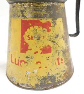 A Shell Lubricants one gallon oil jug. - 2