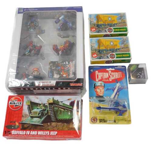 Airfix Heritage Racing and other model kits and diecast, to include an Airfix Buffalo MkIV and...