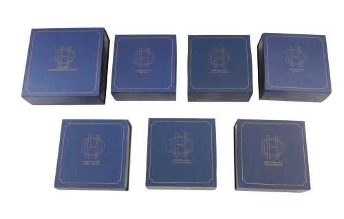 Seven Oxford diecast 1:72 scale aeroplanes, to include a Puss Moth, Tiger Moth, and a Dove.