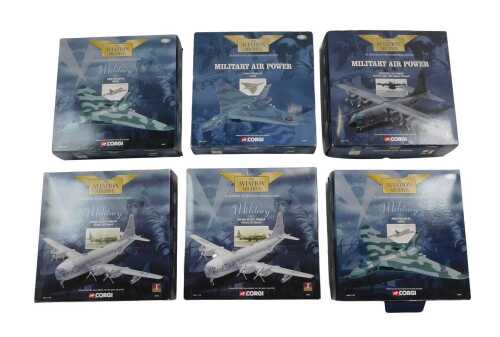 Six Corgi Aviation Archive 1:144 scale diecast aeroplanes, to include Avro Vulcan B2.