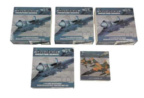 Three Aviation Interceptor Series Avro Vulcan Operation Black Buck Falklands War 1982 diecast...