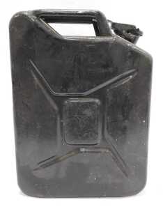 A black painted War Department petrol can. - 2