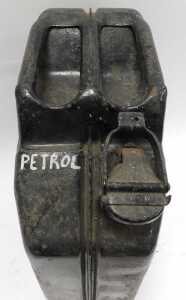 A black painted War Department petrol can. - 4