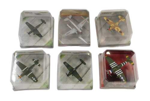 Five Corgi Aviation Archive World War II Legends 1:72 scale diecast aeroplanes, to include a...