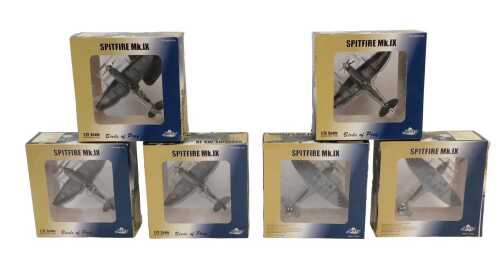 Five Witty Wings Spitfire Mk. IX diecast aeroplanes, 1:72 scale.