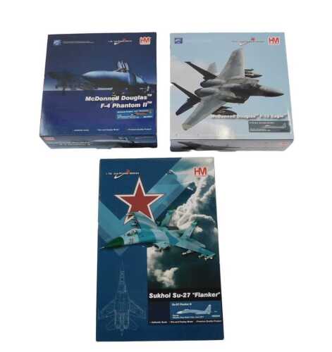 Three Hobby Master 1:72 scale Air Power Series diecast aeroplanes, a McDonnell Douglas F.4...