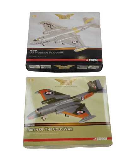 Two Corgi Aviation Archive 1:72 scale diecast limited edition aircraft, US Modern Warfare Martin...