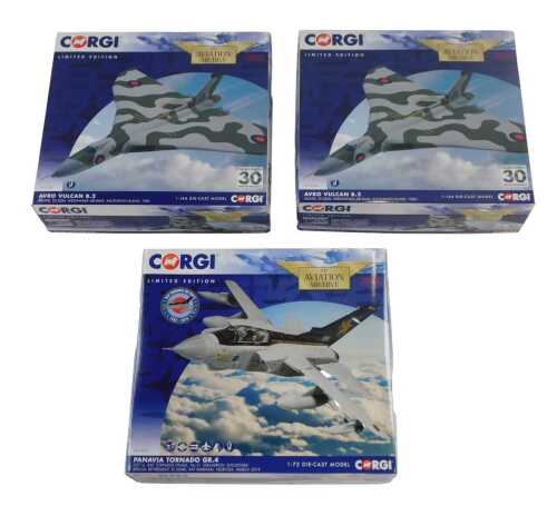 Two Corgi limited edition Falklands 30th Anniversary 1:144 scale Avro Vulcan B2 Ascension Island...
