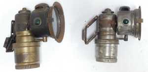 Four carbide lamps, including a Miller carbide lamp, and three others. - 2