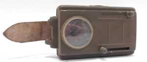 Three carbide lamps, including a Lucas Werna rear bicycle lamp, and two military battery torches.... - 9