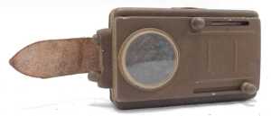 Three carbide lamps, including a Lucas Werna rear bicycle lamp, and two military battery torches.... - 10
