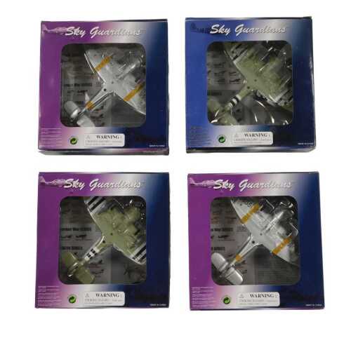 Four Sky Squadrons 1:72 scale diecast aeroplanes, all containing a Hawker Sea Fury FV.10 or a T20.