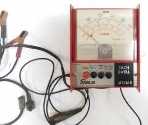 A pair of Lucas SLR576 spot lamps, and a Snap On Tach Dwell MT816B tach dwell meter. (3) - 2