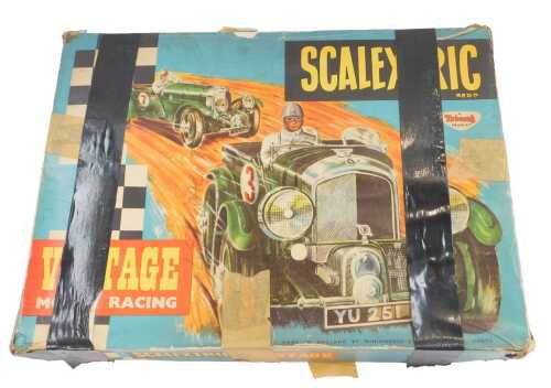 A Tri-ang vintage Scalextric, including track and a 21hp Alfa Romeo, and a Bentley 4.5 litre...