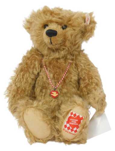 A Steiff Monaco Aide Presenco Teddy, beige mohair, limited edition of 2000 pieces, 35cm high,...